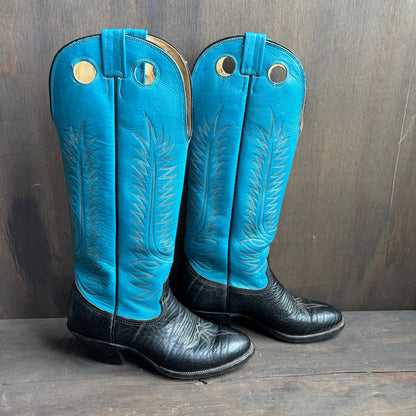 Nocona Tall Teal Two-Tone Boots
