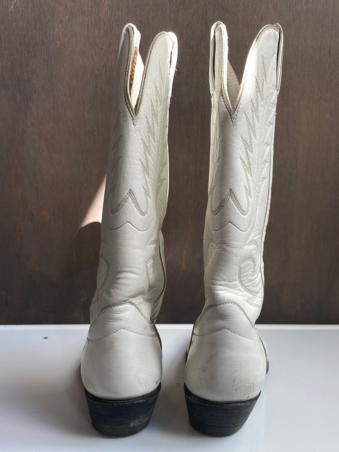 Vintage Hondo White Leather Boots