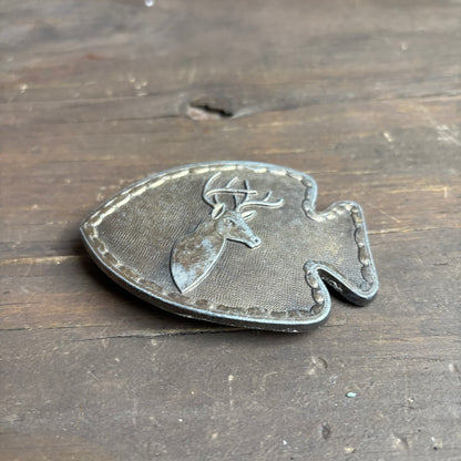 Arrowhead Belt Buckle with Deer