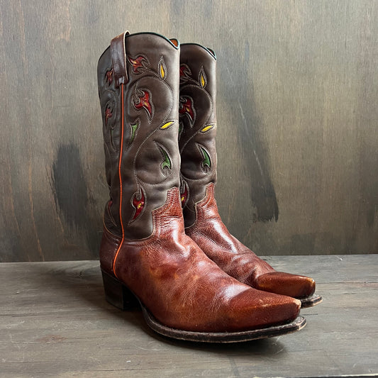 Italian Floral Frye Cowboy Boots