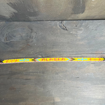 Beaded Alaska Brown Leather Belt