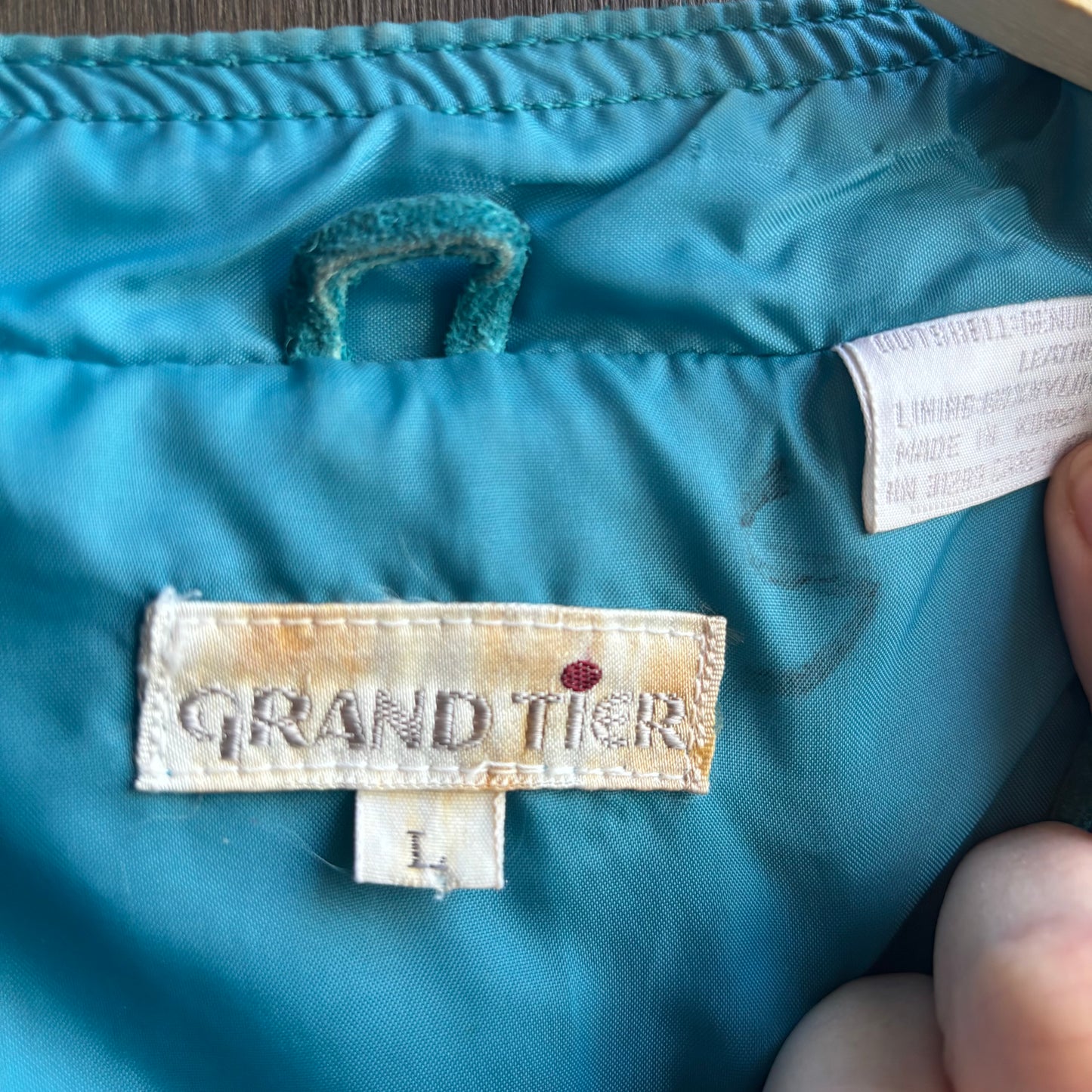 Vintage Teal Suede Cropped Jacket
