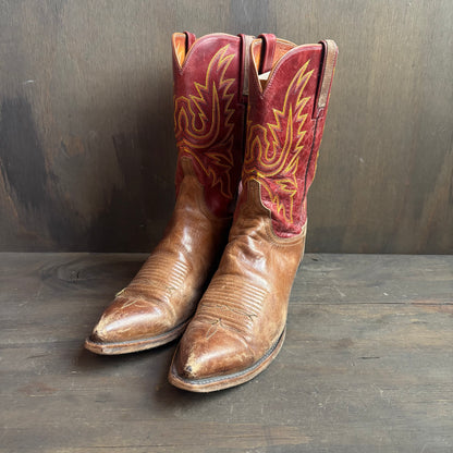 Two-Tone Leather Boots