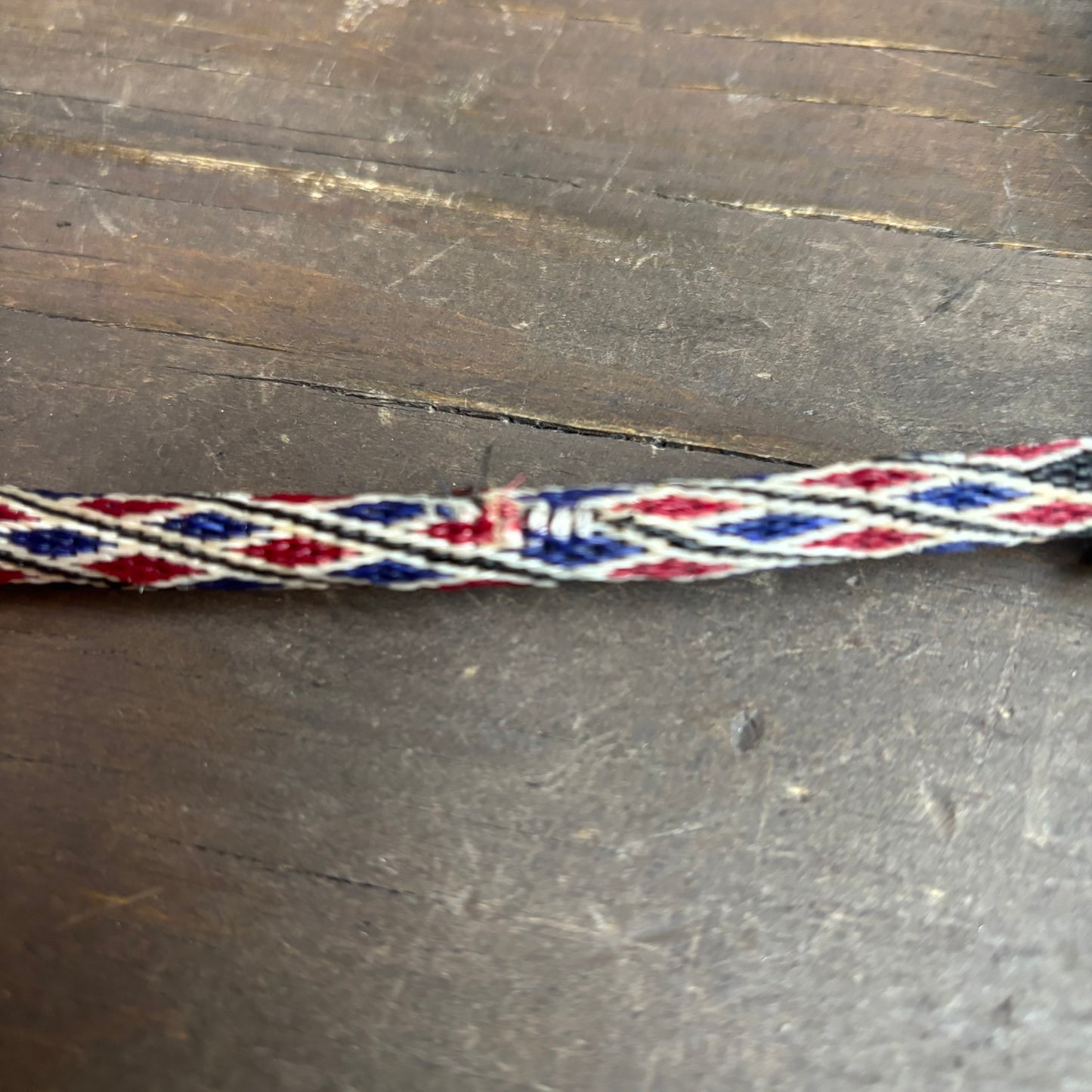 Red and Blue Horsehair Hat Band
