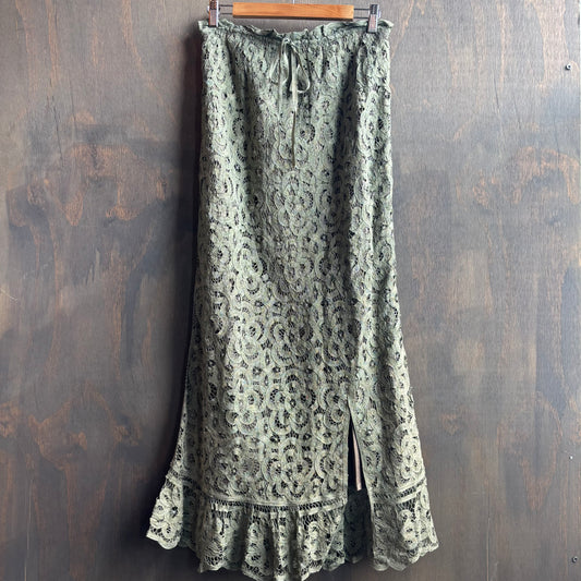 Double D Ranchwear Green Lace Maxi Mermaid Skirt
