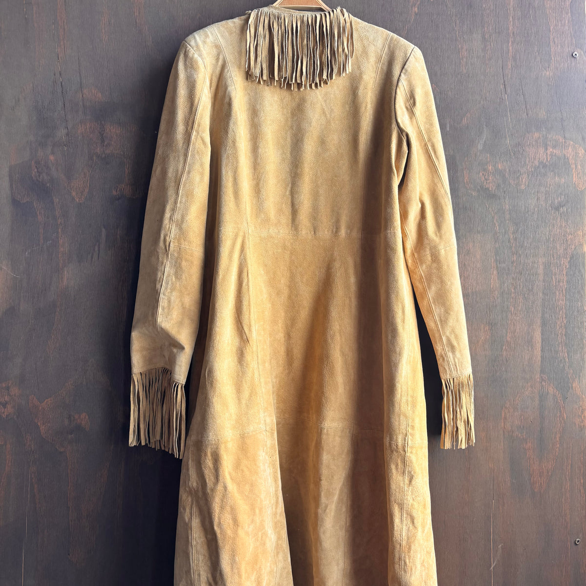 Vintage Beige Leather Duster