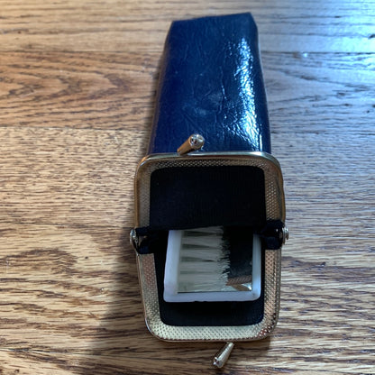 Vintage patent leather comb & mirror case