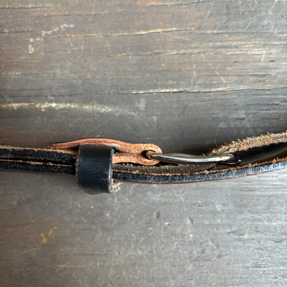 Black Leather Flat-Close Belt