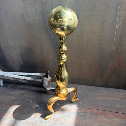 Brass and Cast Iron Coronet Fireplace Andirons (set of 2)