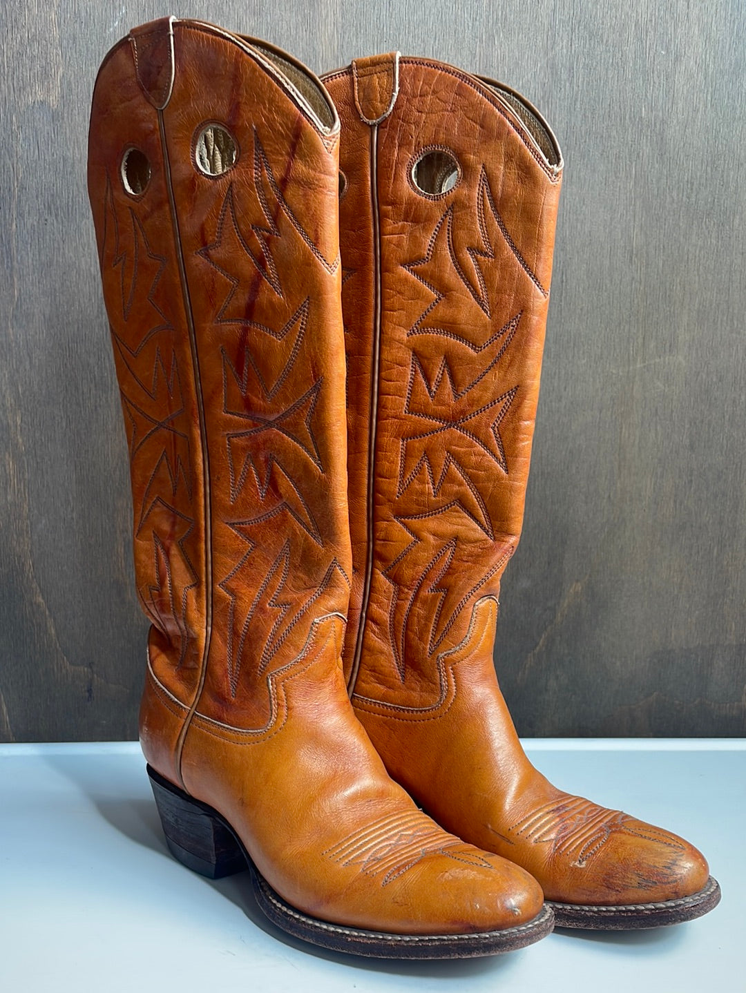 Tall Tan Leather Boots