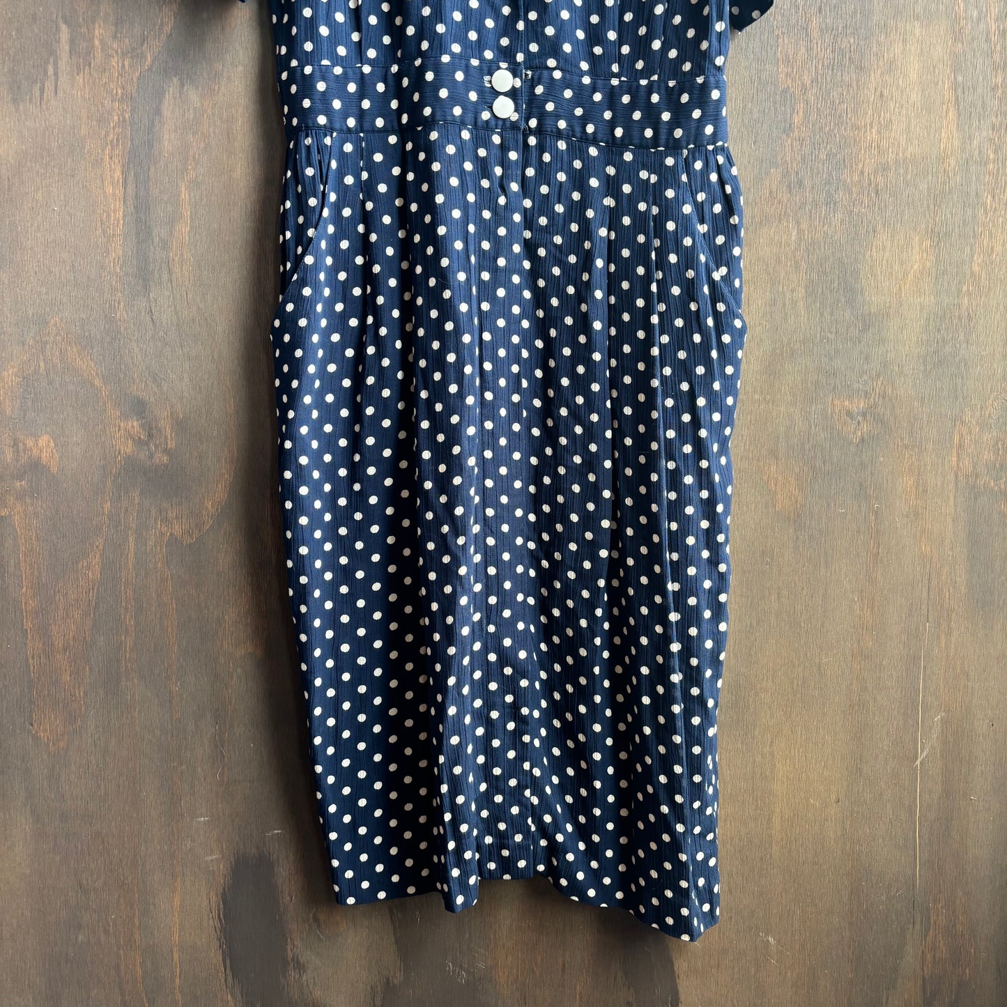 Navy Polka Dot Dress