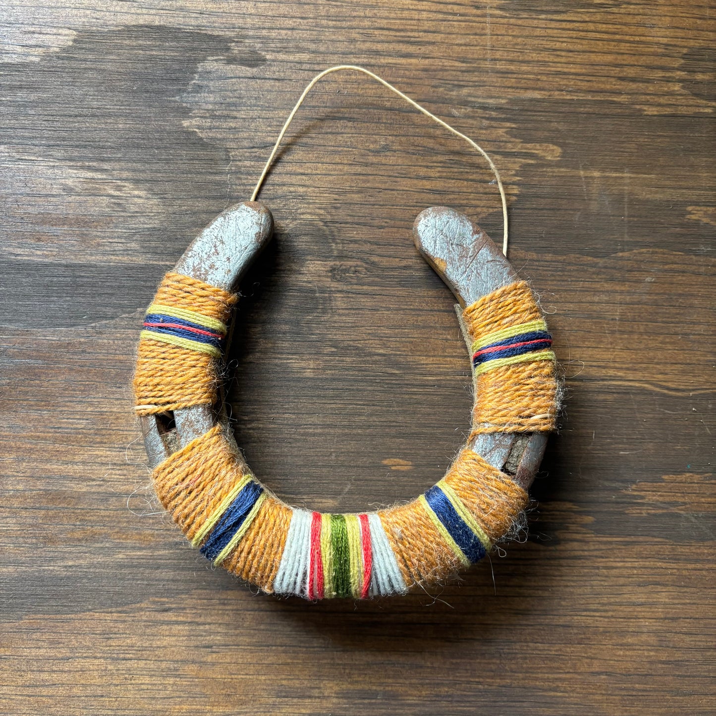 Orange Thread Wrapped Horseshoes
