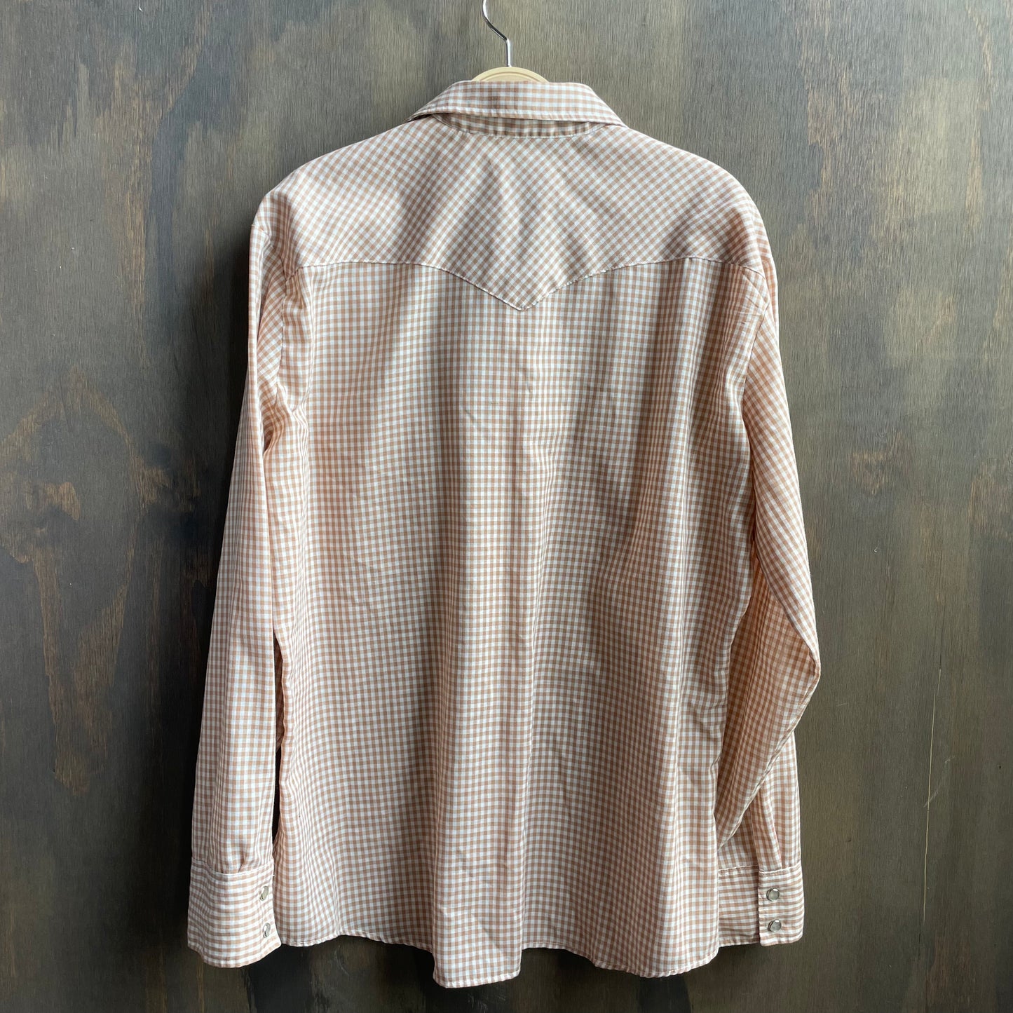 Vintage Tan Gingham Pearl Snap Shirt