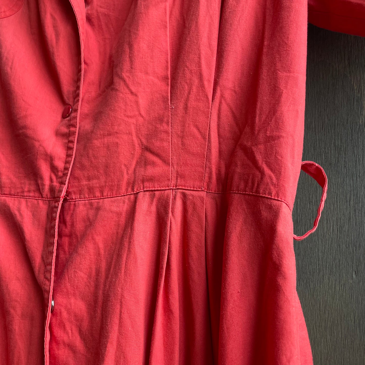 Vintage Red Collared Shirt Dress