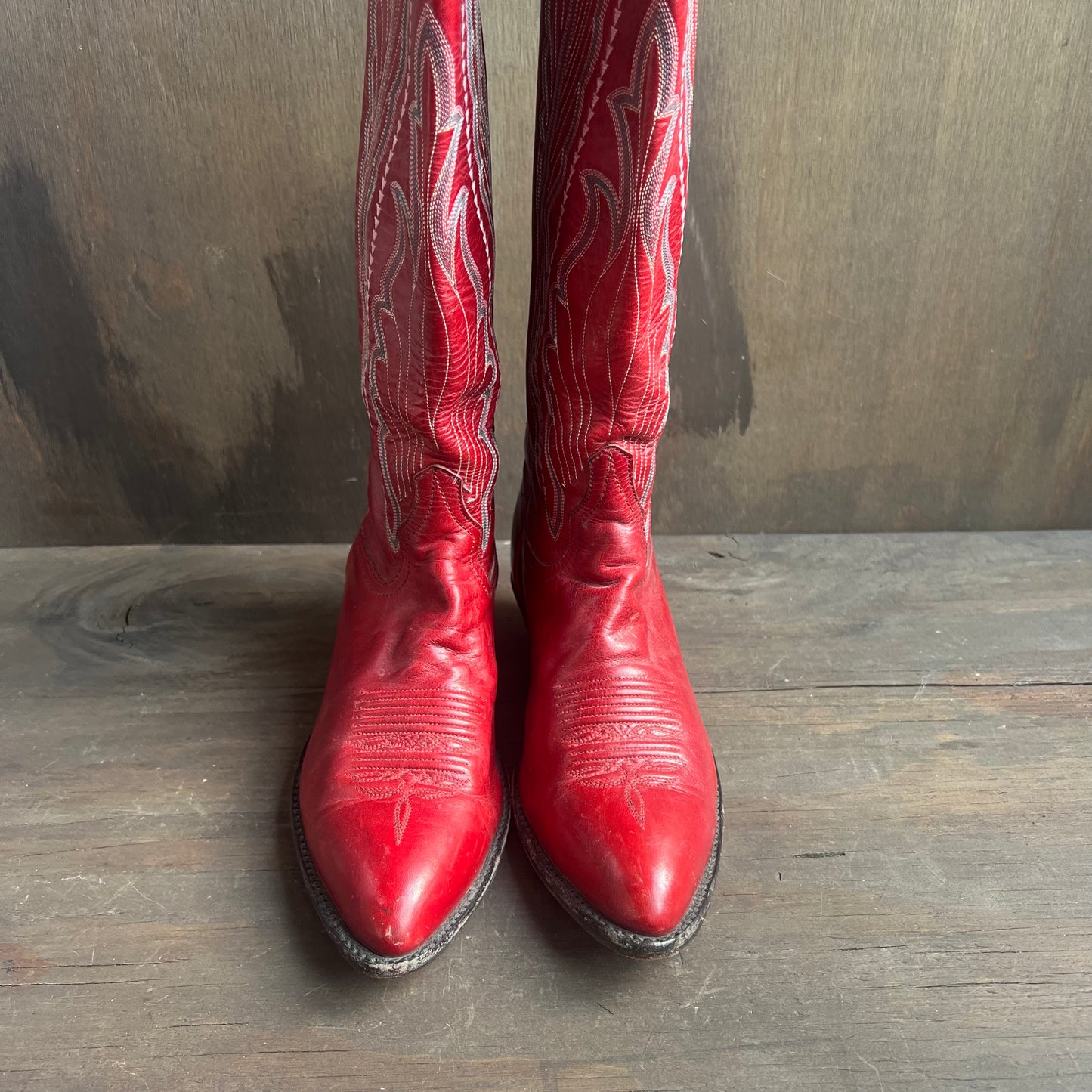 Larry Mahan Red Cowgirl Boots