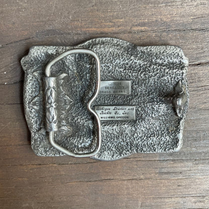 Vintage "Alaska Is" Pewter Belt Buckle