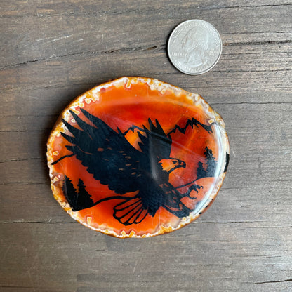 Agate and Resin Eagle Belt Buckle