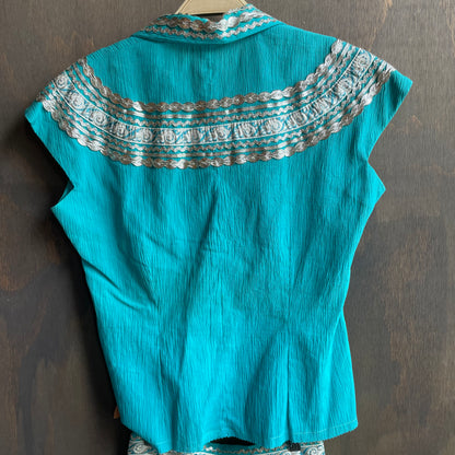 Turquoise and Silver Square Dancing Set