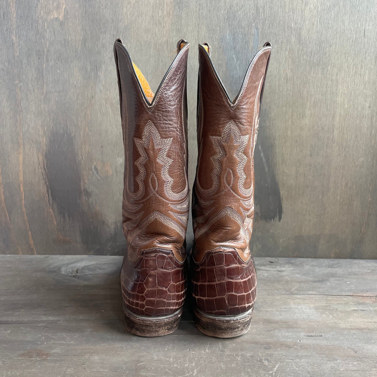 Custom Brown Crocodile Boots