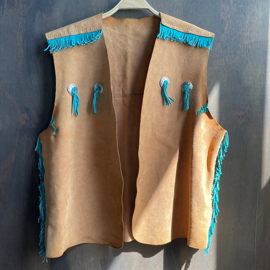 70s Suede Fringe Vest