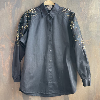 Vintage Black Studded Shirt