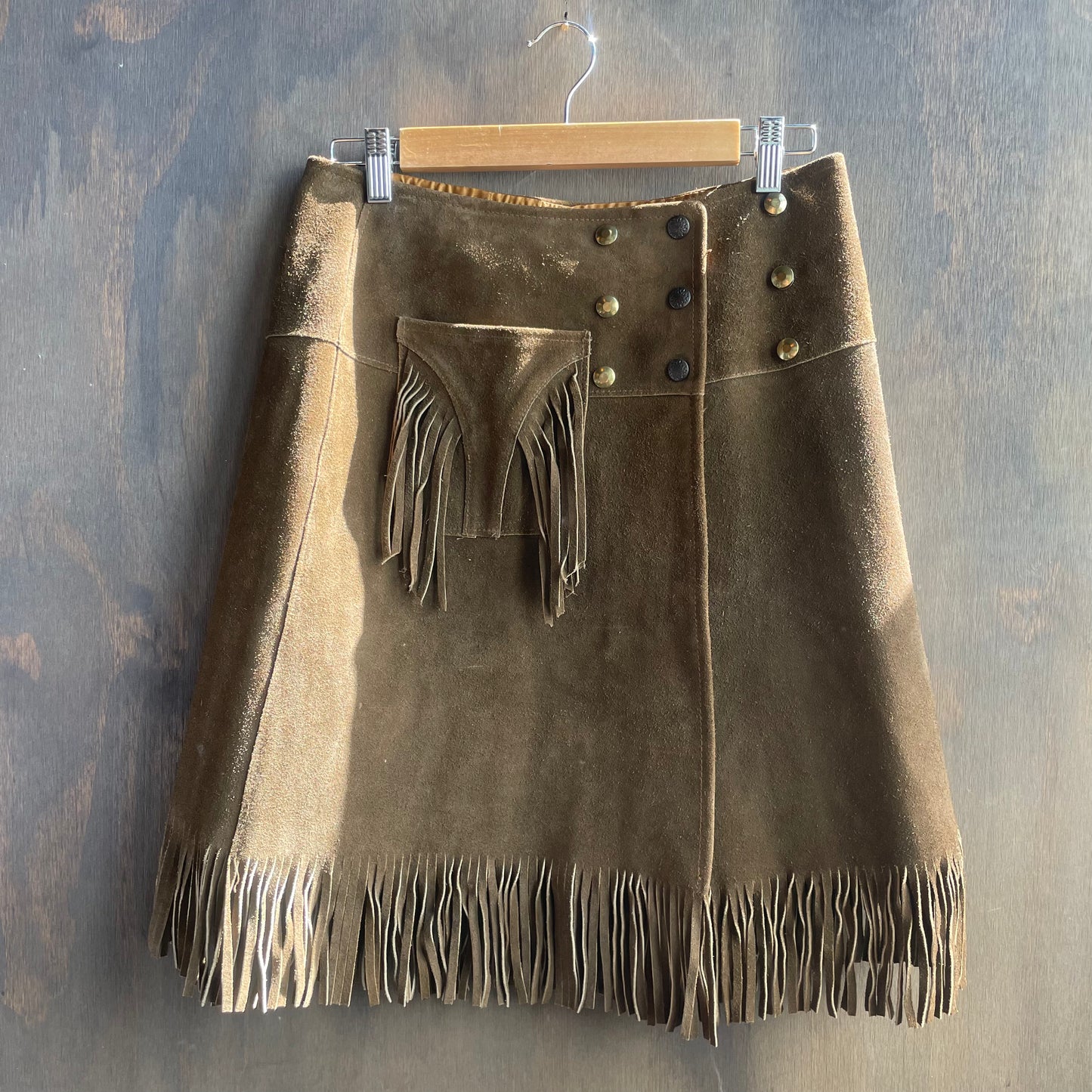 Sullivan Brown Suede Fringe Skirt