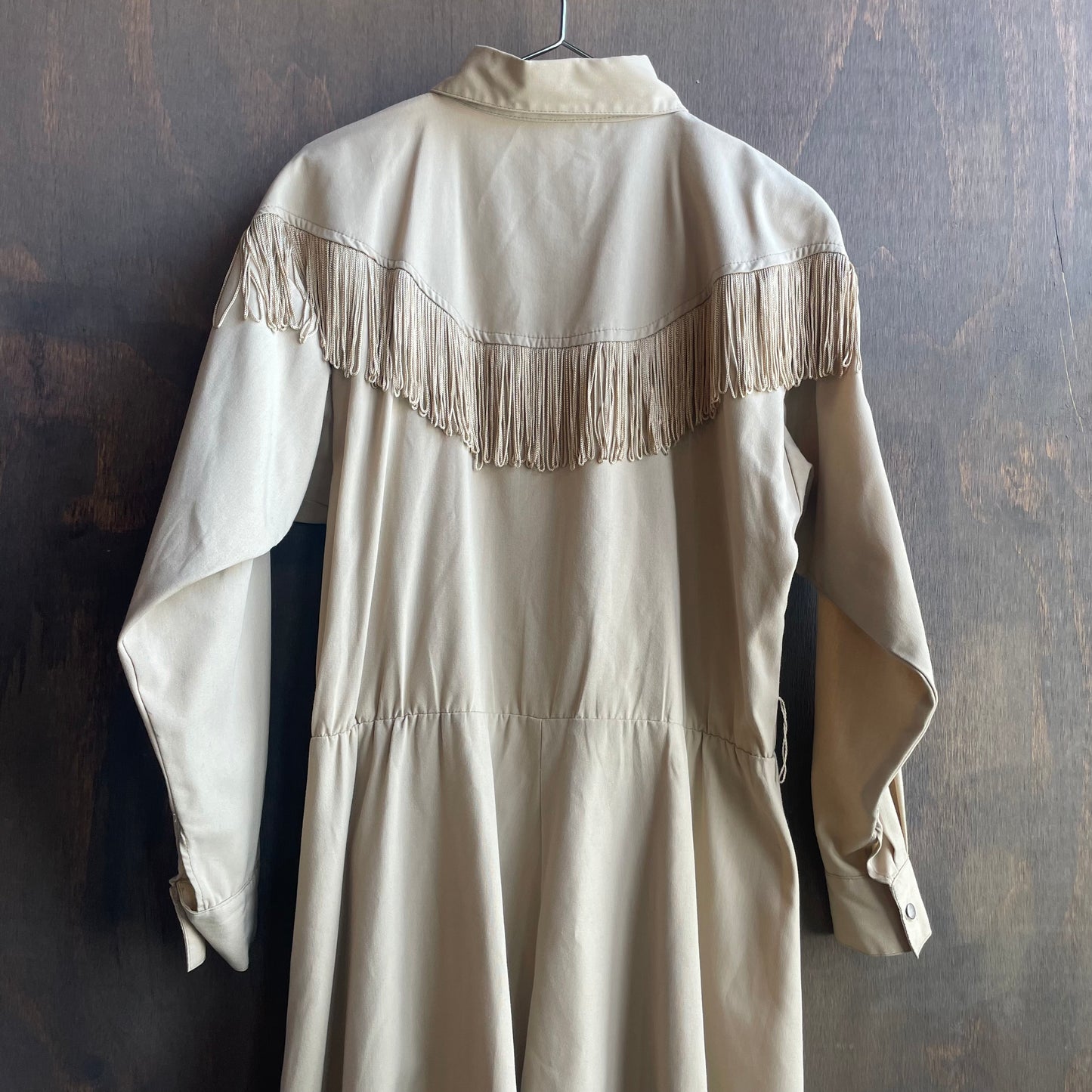 Vintage Khaki Western Fringe Dress