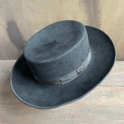 Vintage Moises Sancha Madrid Black Felt Hat