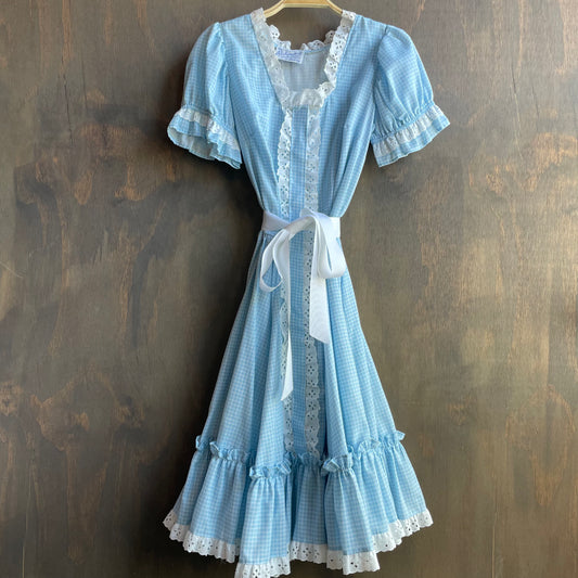 Vintage Rockmount Blue Check Square Dancing Dress