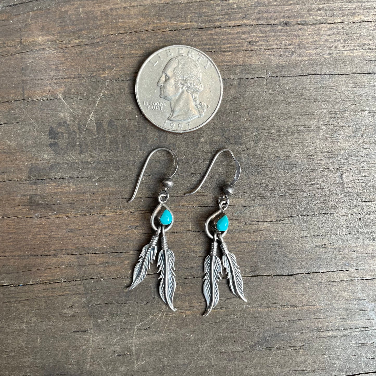 Silver-tone Feather Drop Earrings