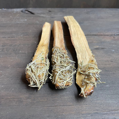 Copal Resin Dipped Palo Santo Smudge Stick with Rosemary