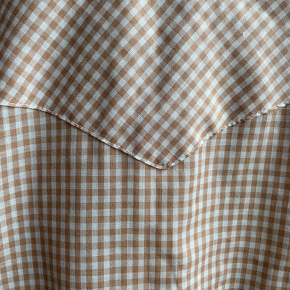 Vintage Tan Gingham Pearl Snap Shirt