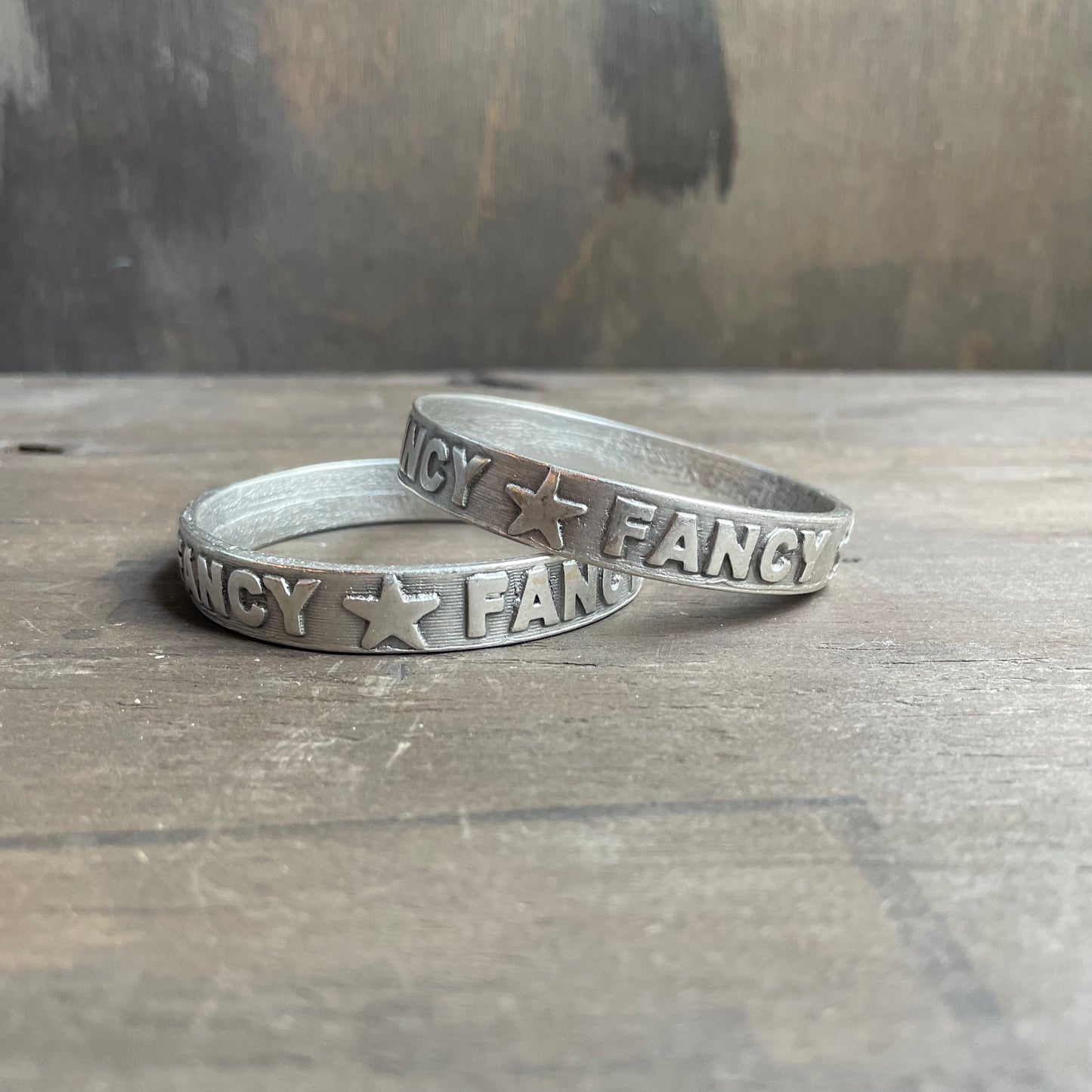 “Fancy” Wordy Silver Bangle