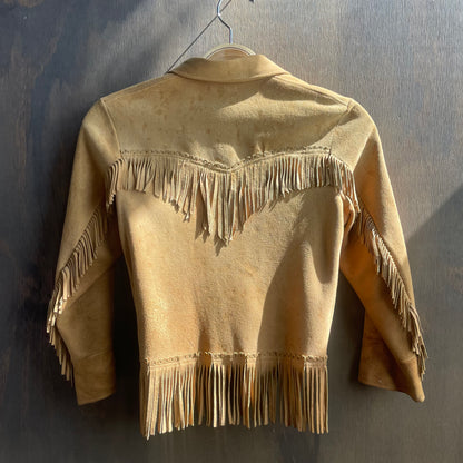 Vintage Suede Fringe Kids Jacket