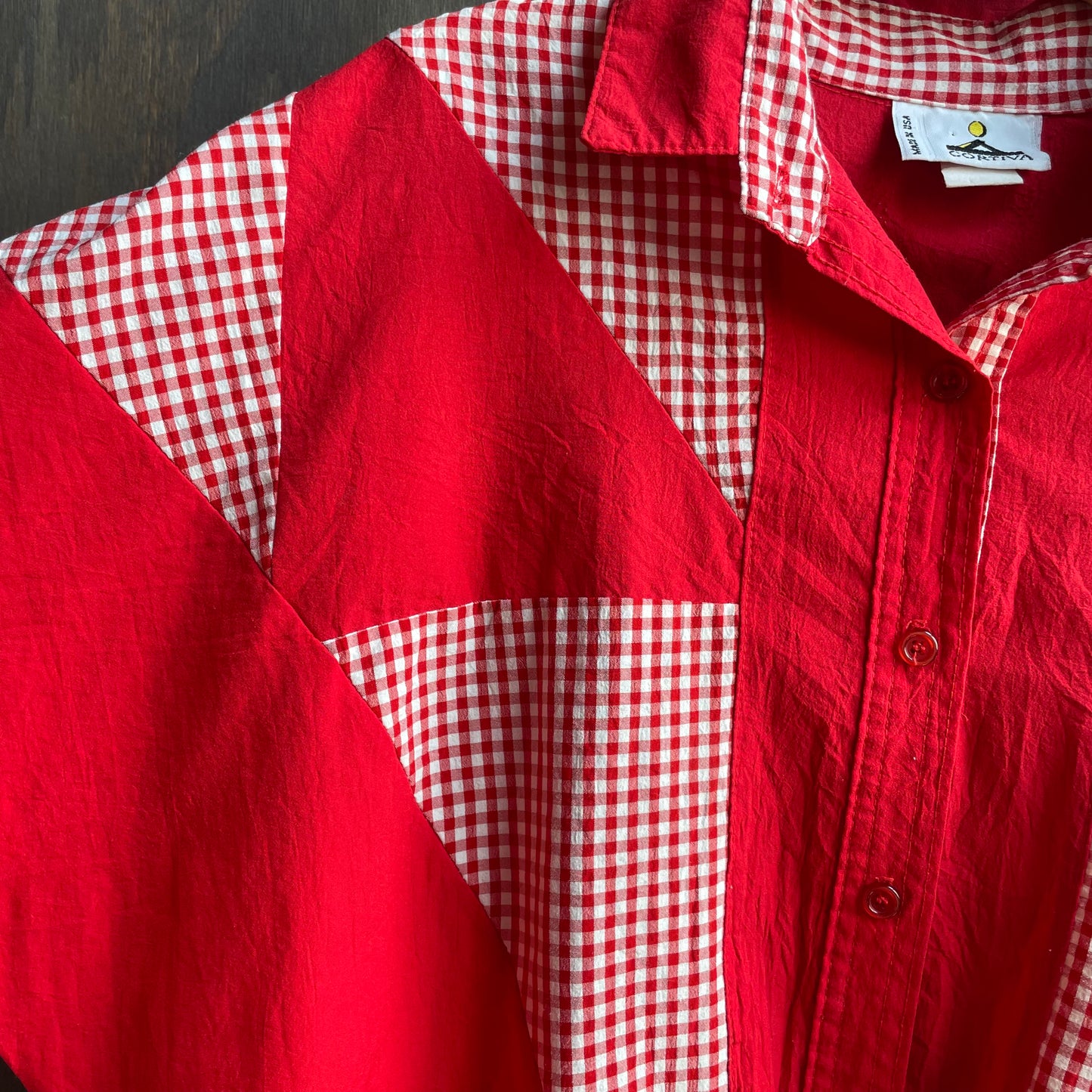 Vintage Cortiva Red Collared Shirt