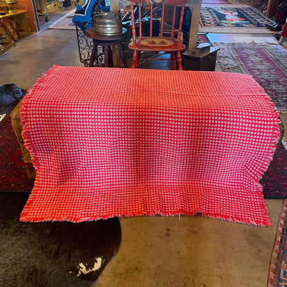 Vintage Red and White Throw Blanket