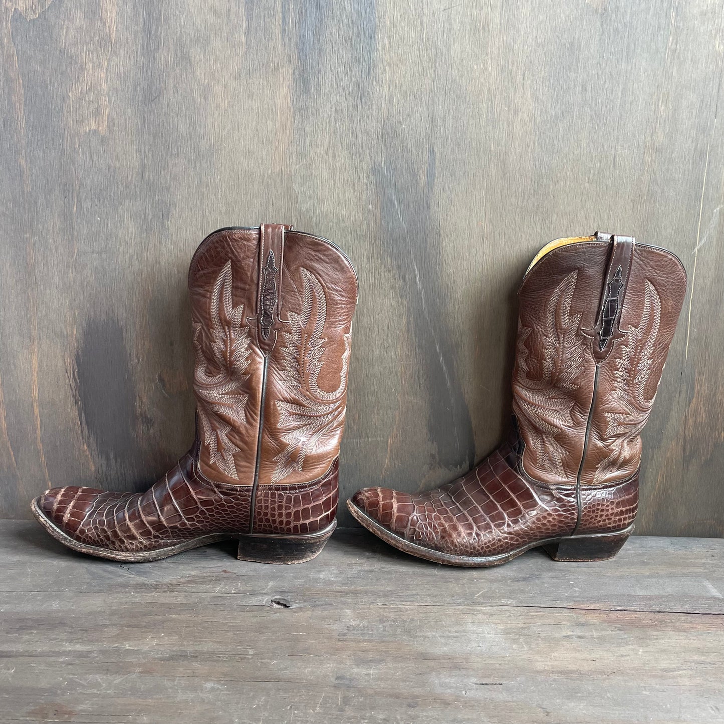 Custom Brown Crocodile Boots