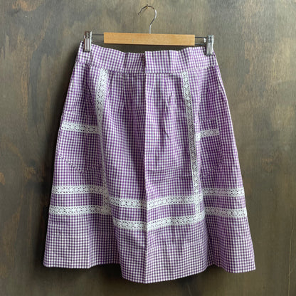 Vintage Purple Gingham Apron