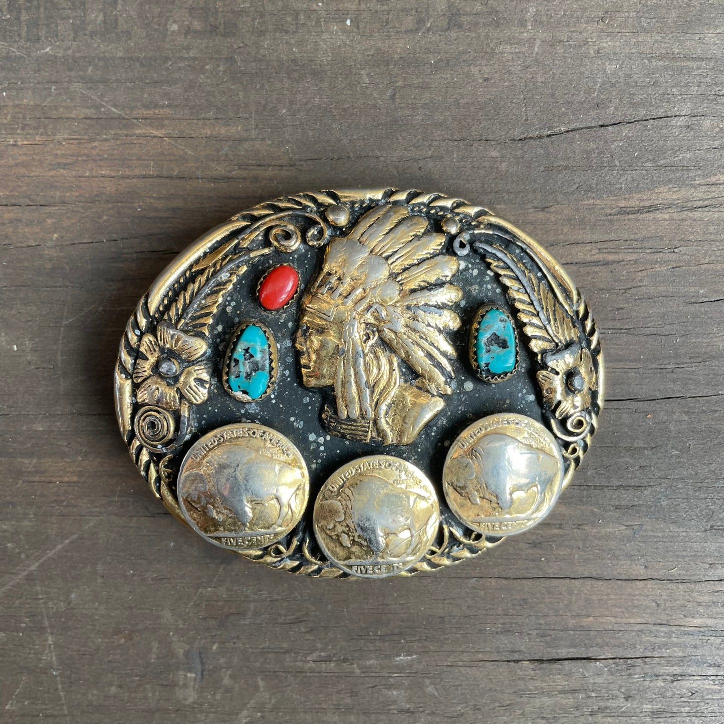 Vintage SSI Native American Belt Buckle