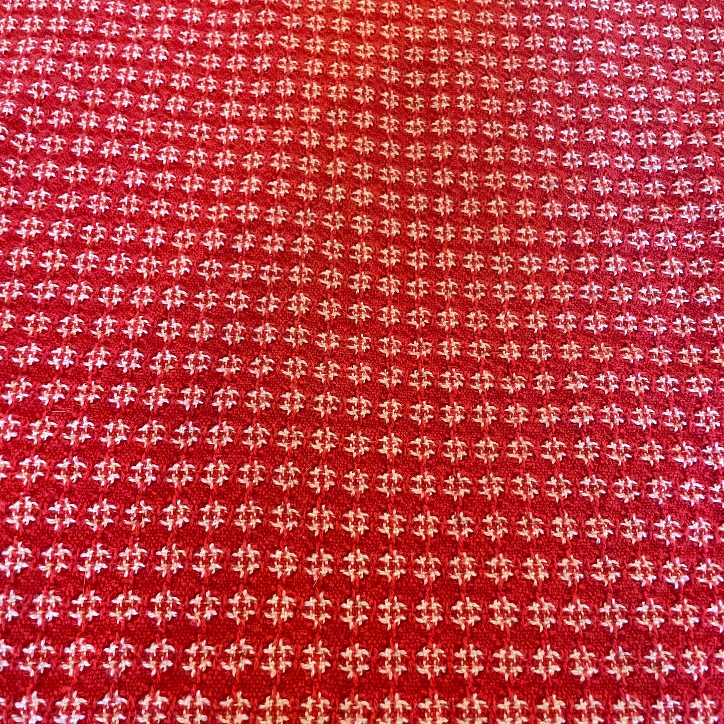 Vintage Red and White Throw Blanket