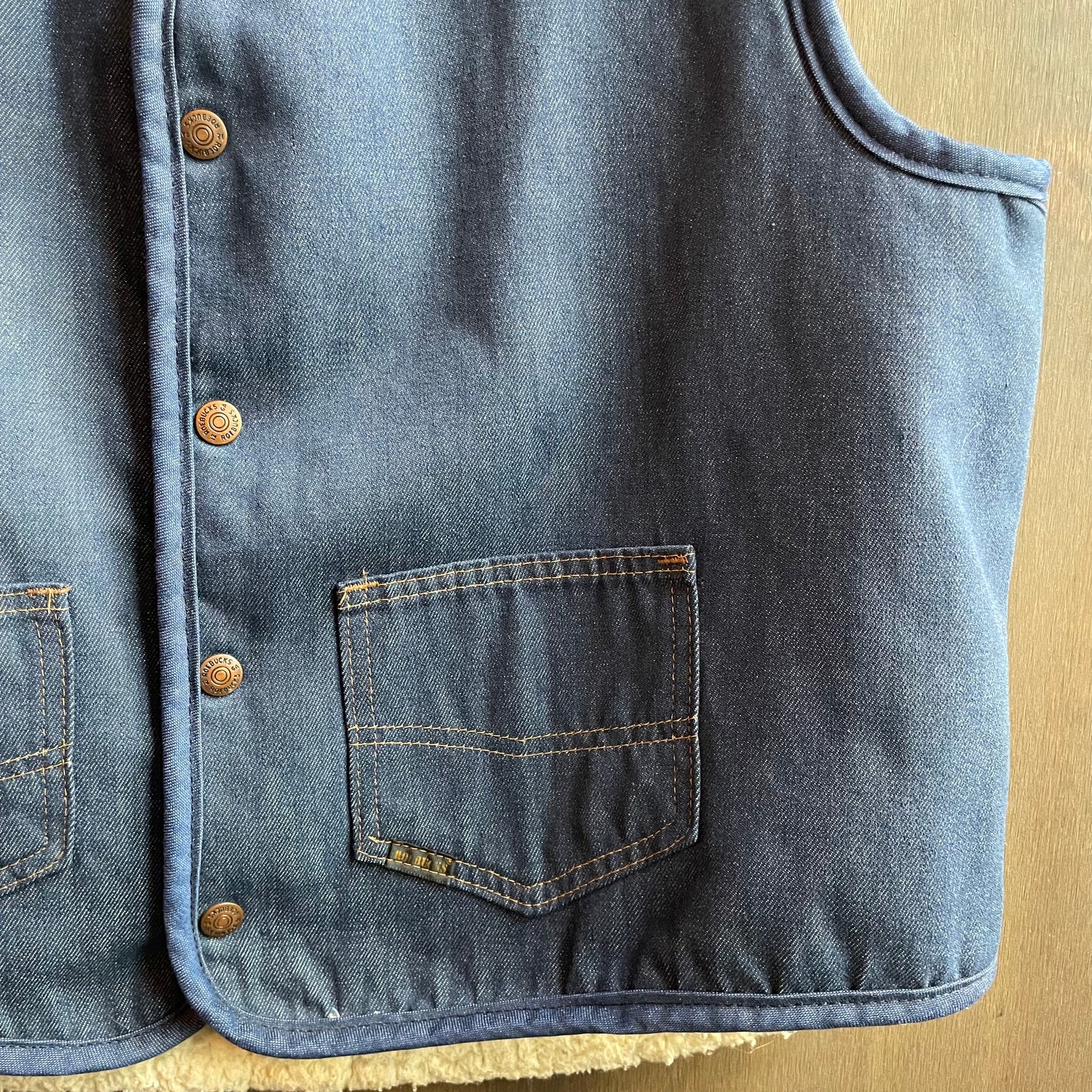 Vintage Denim Sherpa Lined Vest