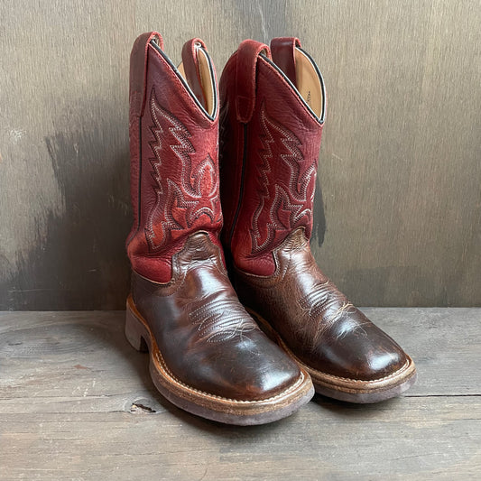 Kids Old West Red and Brown Boots