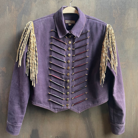 Double D Ranch Wear Purple Fringe Jacket