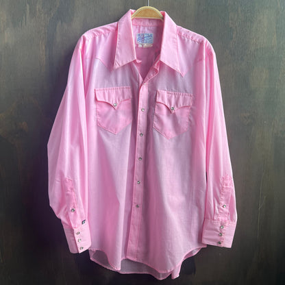 Rockmount pearl snap pink button down
