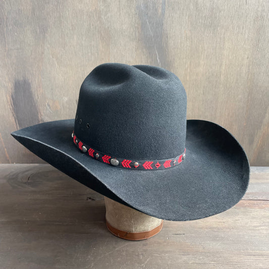 Black Stetson Ultrafelt Hat with Red Concho Band