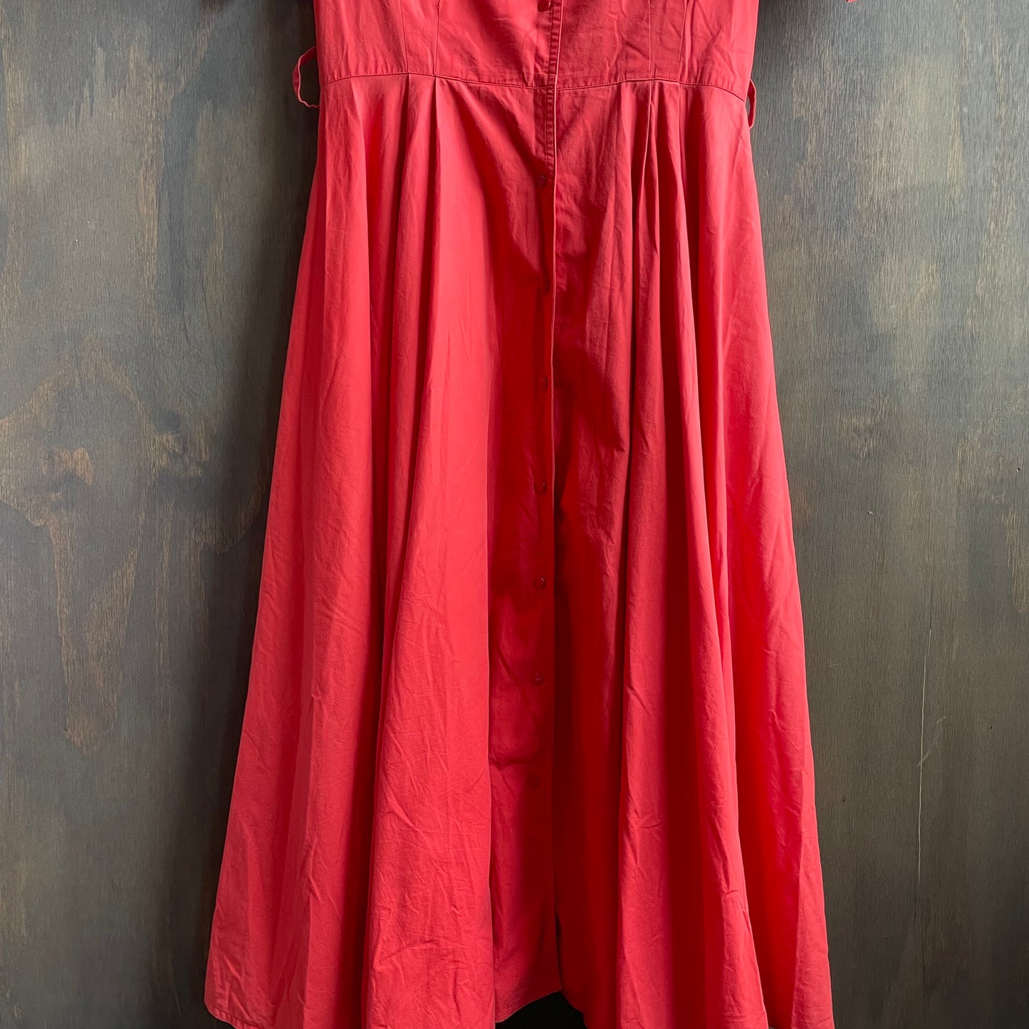 Vintage Red Collared Shirt Dress