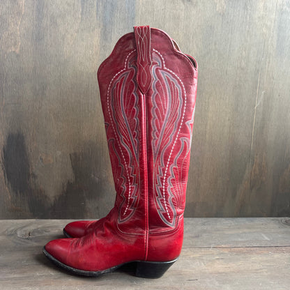 Larry Mahan Red Cowgirl Boots