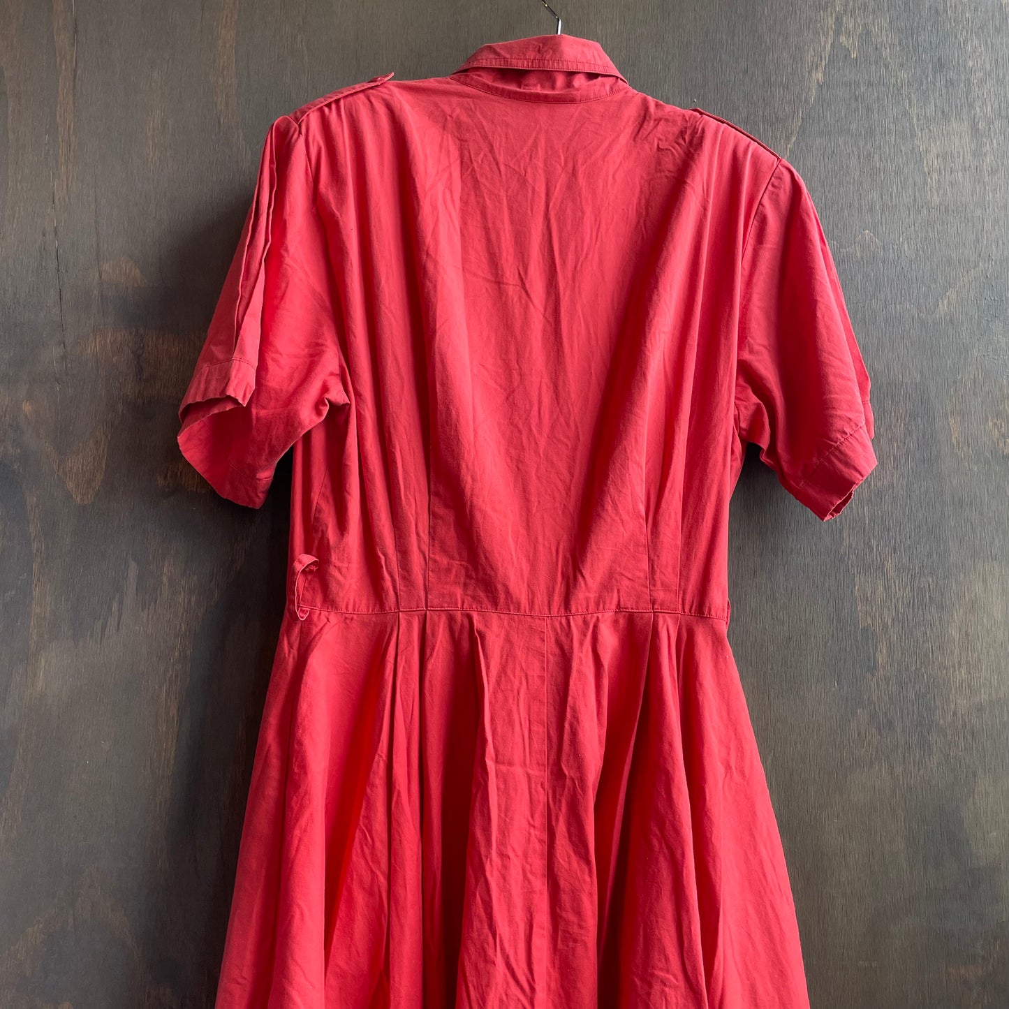 Vintage Red Collared Shirt Dress