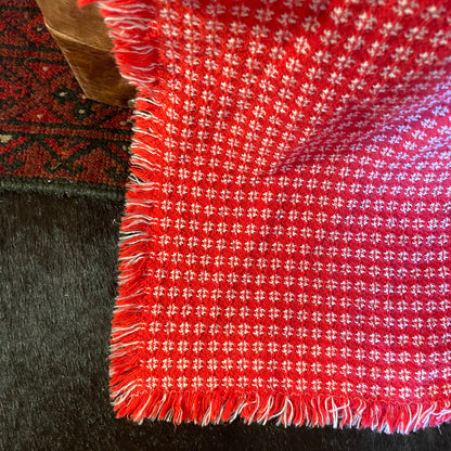 Vintage Red and White Throw Blanket