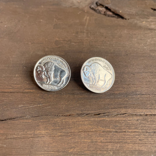 Buffalo Nickel Post Earrings